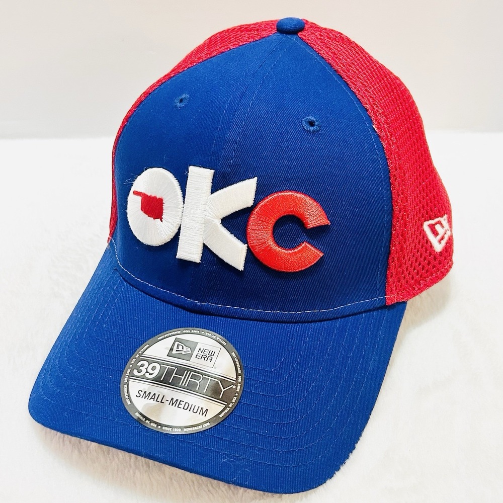 New Era Oklahoma City 89ers Logo 39THIRTY Stretch Hat Cap S/M Blue MiLB